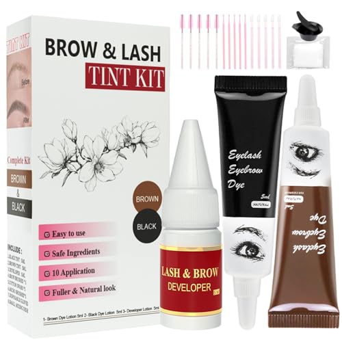 2-in-1 Eyelash & Eyebrow Dye Kit with Complete Accessories