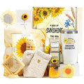 Sending Sunshine Christmas Gift for Women, Sunflower Christmas Gift Set for Mom, Care Package, Birthday Gifts Box, Thinking of You Gifts for Women, Sister, Friend, Sister with Inspirational Blanket