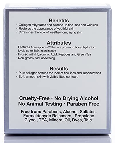 ProGenix Hydra-Lift Collagen + Hyaluronic Acid Face Cream Firming Skin Care Moisturizer Infused Peptides & Green Tea - Rehydrates & Plumps Fine Lines + Wrinkles For Visibly Lifted Contours, 1Oz