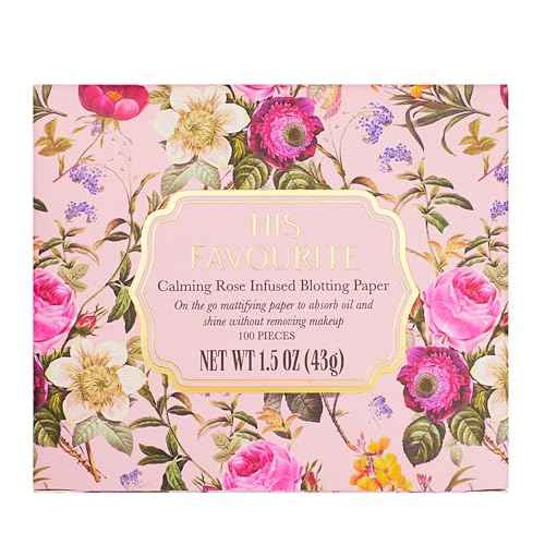 Calming Rose-Infused Oil Blotting Paper ? 100 Sheets | Facial Blotting Papers for Oily Skin & Makeup | Travel Case with Mirror Included