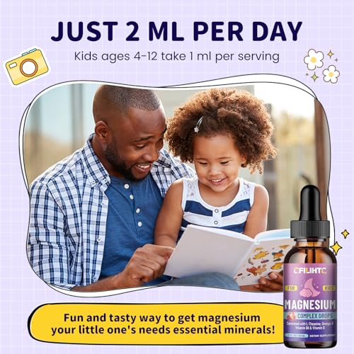 Kids Magnesium Glycinate Liquid Drops with L-Theanine & Omega-3