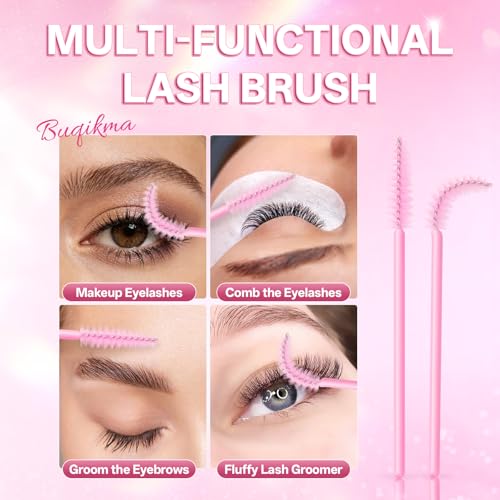 Pink Lash Shampoo for Extensions 2.02 Fl Oz - Lash Cleanser Kit with Brushes