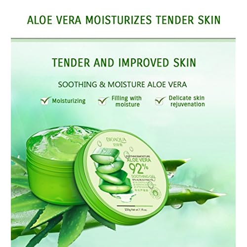 BIOAQUA 92% Aloe Vera Extracts Hydrating Acne Spot Removing Face Night Cream Replenishment Soothing Long lasting Gel 3x220g 22.3 fl.oz
