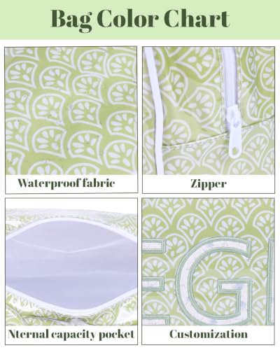 Personalized Embroidered Striped PVC Makeup Bag - Waterproof