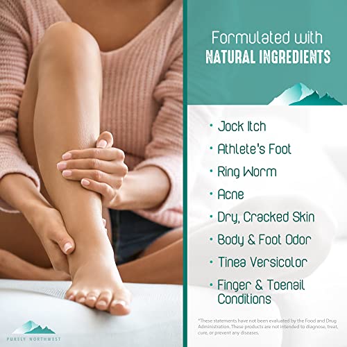 Purely Northwest Extra Strength-100% All Natural Nail Solution for Toenail & Fingernails Bundled Tea Tree Oil & Peppermint Body Wash for Men & Women
