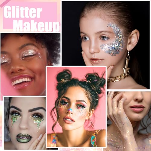 24 Color Chunky Glitter Gel Kit - Face, Body & Hair