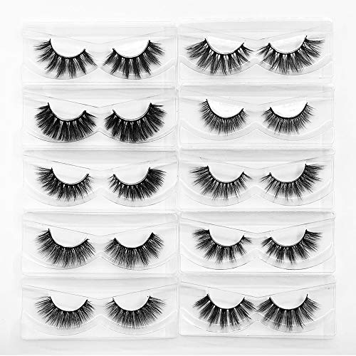 Lashes Bulk Christmas Gifts Mikiwi 30 Pack Eyelashes, 12-20mm 5D Fake Mink Eyelashes Wholesale, Fluffy Natural Volume Eye Lashes, Individual Package Faux Mink Lashes Wholesale
