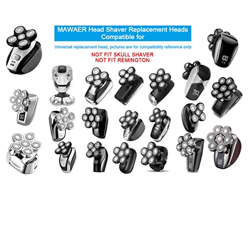 Universal Magnetic 7 Blades Head Shaver Replacement Heads Compatible with Freedom Eagle Shaver, Compatible with mainstream shaver brands£¬ Universal replacement heads (7 Silver)