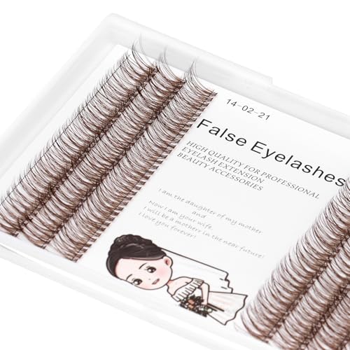 Bodermincer 231 Clusters D Curl Dark Brown/Black Individual Eyelash Extension Fish Tail Cluster Eyelashes Premium Eyelashes Mink Lashes Professional Lash Extension (16mm, Dark Brown)