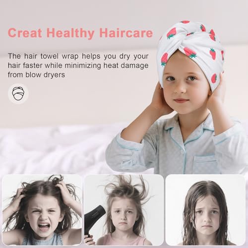 Kids Microfiber Hair Towel Wrap 2-Pack Quick Dry