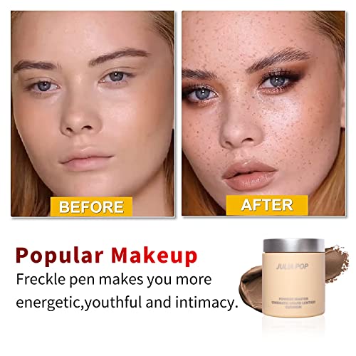 LAIKME Freckle Stamp Pen, Fake Freckles Stamp Air Cushion, Waterproof Long Lasting Quick Dry Faux Freckle Maker, Natural Sunkissed Lifelike Freckle Stain Makeup (Light Brown)