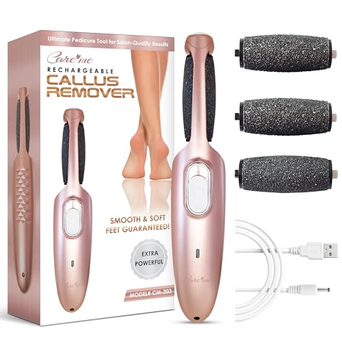 Care me Rose Gold Electric Callus Remover Wand - Rechargeable Foot File & Pedicure Tool