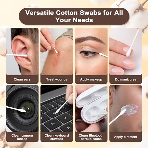 Travel Cotton Swabs Bulk 500-Pack | Individually Wrapped