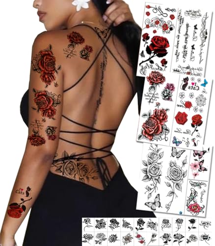 32pc Waterproof Rose Temporary Tattoo Stickers for Women
