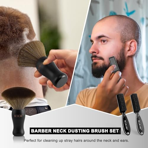 NICEMOVIC 3-in-1 Barber Neck Duster Brush Set