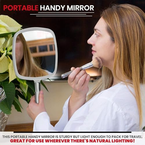 9" x 13" Professional Hand Mirror with Ergonomic Handle