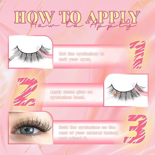 Ahrikiss Cat Eye False Eyelashes - 8 Pairs Wispy Faux Mink Lashes