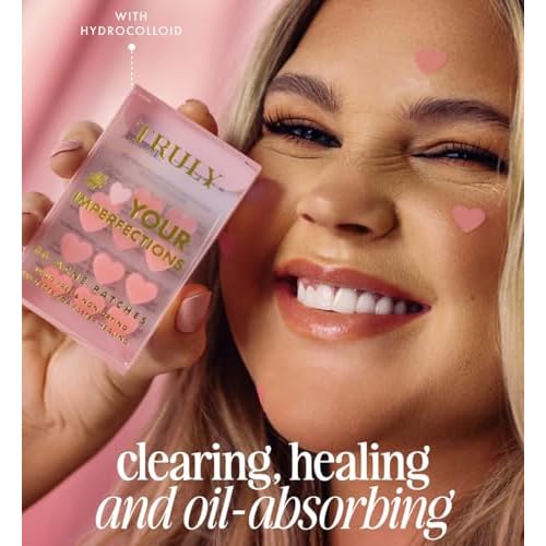 Truly Beauty Heart Your Imperfections Blemish Patches | Cute Heart-Shaped Hydrocolloid Acne Stickers | Strong Hold & Fast Results | 36 Count
