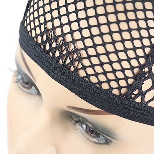 YANTAISIYU 1 Piece Wig Cap Black Stretchable Crochet Wig Cap Mesh Wig Cap for Making Wig