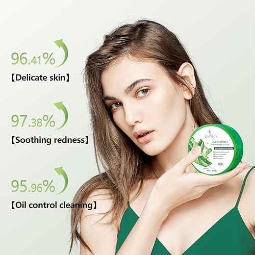 Organic Aloe Vera Gel, 100% Pure Soothing Moisturizer And Hydrating Gel, Fast Absorbing, Unscented,For Face, Body, Hair And Skin, No Alcohol And Unscented 10.5oz