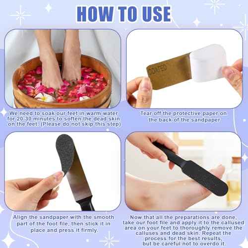 Mudder 2 Pieces Stainless Steel Pedicure Foot File Callus Remover Foot Scrubber Rasp with 20 Replaceable Coarse/Fine Double Side Reusable Pads for Care Cracked Skin Callus Remover Tool(Black)