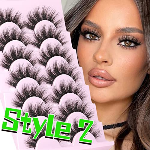 Mink Lashes 21 Pairs 5D Wispy Fluffy False Eyelashes Natural