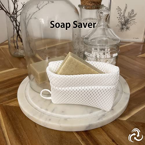 Soap Envelope 100% Recycled & Made in North America - Soap Saver Pouch for bar soap, Loofah Bath Scrubber for Bar Soap + Gentle Exfoliator, mesh soap Bag, soap Pouch