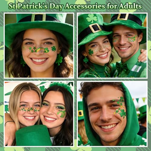 28 PCS St Patrick's Day Glitter Face Tattoos Kit