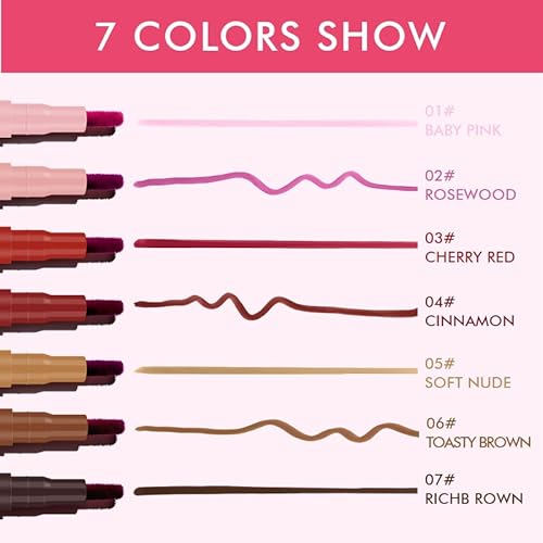 Lip Tint Stain 7 Colors£¬Long Lasting Velvet Finish£¬Lightweight & Non-Sticky£¬Dual Use Lip & Cheek Stain£¬Portable Applicator Pen 002# rosewood
