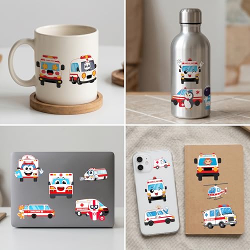 96 PCS Ambulance Temporary Tattoos for Kids Party Favors