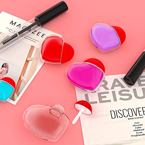 Heart Shaped Lip Gloss Tubes, 20 Pack 5ml Clear Empty Containers