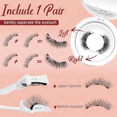 Magnetic Eyelashes with Applicator - No Glue, Natural Look