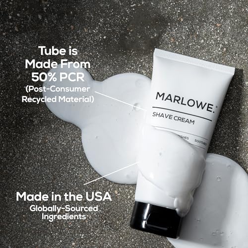 MARLOWE. No. 141 Shave Cream 6 oz, Conditioning Shaving Cream with Shea Butter & Coconut Oil, Smooths & Protects for a Close Shave, Aloe Citron Scent