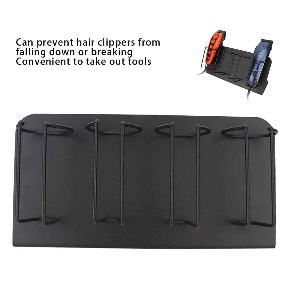 Hair Clipper Holder,Hair Clipper Rack, 4 Slots Stainless Steel Electric Hair Clipper Storage Rack Hair Cutter Trimmer Holder Stand Used for Salon Appliance Rack (Black)