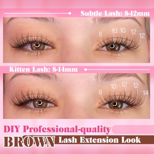 Self-Adhesive Brown Lash Clusters - Pre-Glued Press On