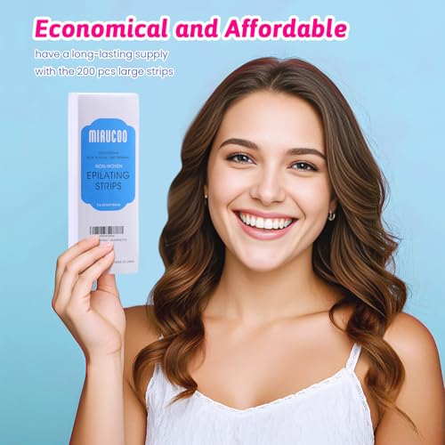 200 Pieces Non-Woven Wax Strips Pack with Reusable Spatula for Hair Removal