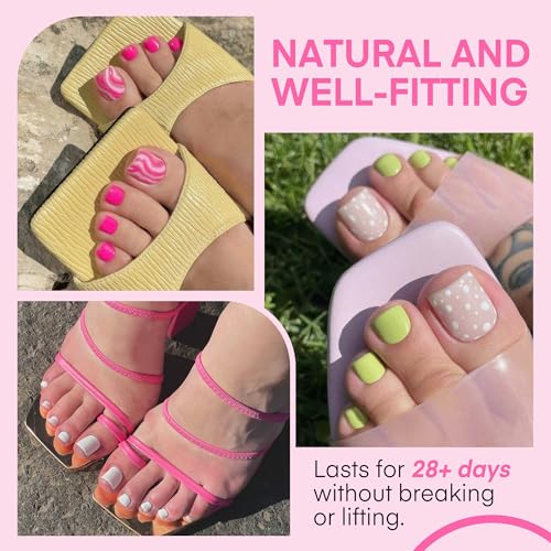 UNA GELLA A05-Square Toe Nail Tips 312Pcs Fake Toenails Full Cover Gel Tips for Big Toes