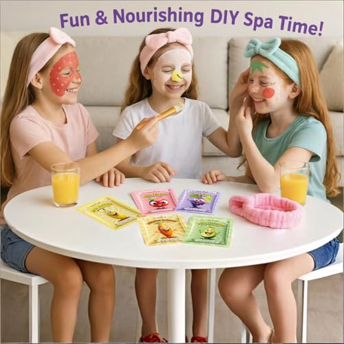 10 Pack Fruit Face Masks for Kids ? Ultimate Spa Day Kit for Girls Ages 8-12, Adorable Natural Facial Masks, Party Favors & DIY Spa Kit, Creative, Fun, Nourishing Self-Care Experiences