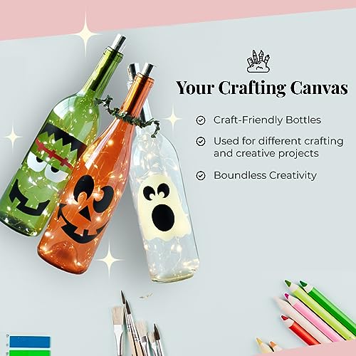 Orange Decorative Glass Bottles, 2 Pack, for Bottle Trees and Crafts