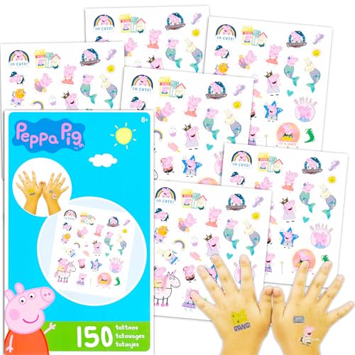 Peppa Pig Temporary Tattoos Party Favors - 150 Tattoos, 6 Sheets