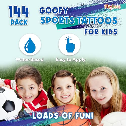 Playbees Sports Temporary Tattoos 144 Pack