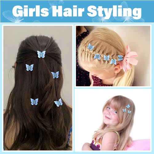 60PCS Mini Butterfly Hair Clips - Y2K 90s Glitter Claw Clips