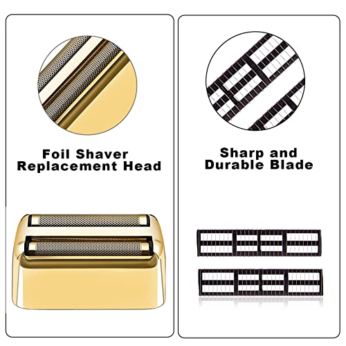 Replacment Foil and Cutter for Babyliss Pro MetalFX Double Foil Shavers Head£¬2 Count,Gold