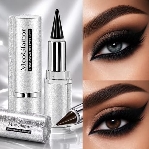 2 Pc Waterproof Gel Eyeliner Pencil Set - Black & Brown