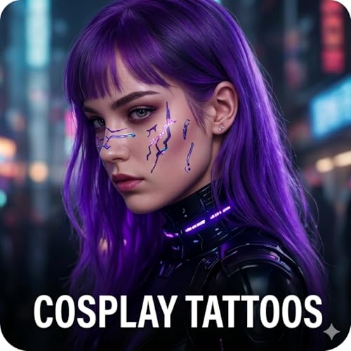 Demon Energy Temporary Tattoos 72 Pcs – Anime Cosplay Makeup Stickers
