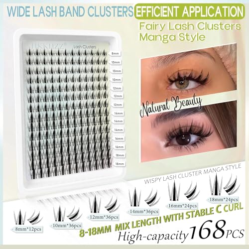 Manga Lash Clusters C Curl 5-14mm Mixed Length 168pc
