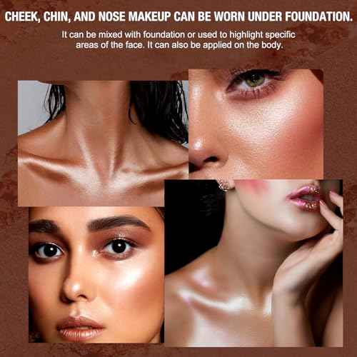 Highlighter Powder Palette, Makeup Palette Facial Bronzers Illuminator Palette Highlighter Baked Waterproof Long Lasting Brilliant Lighten Skin Color (5 Color, 1 Count (Pack of 1))