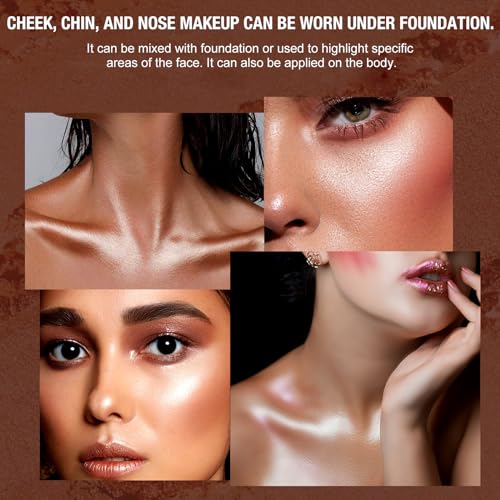 5-Color Face Highlighter Palette - Waterproof Shimmer Powder