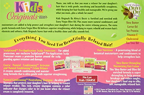 Kids Originals by Africa's Best Natural Conditioning Relaxer System, No Lye Formula, For Kids Coarse Hair, enriched Extra Virgin Olive Oil, Shea Butter, and Vitamin E