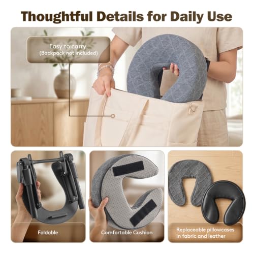 Massage Headrest for Bed with Chest Pad & 2 Pillow Covers